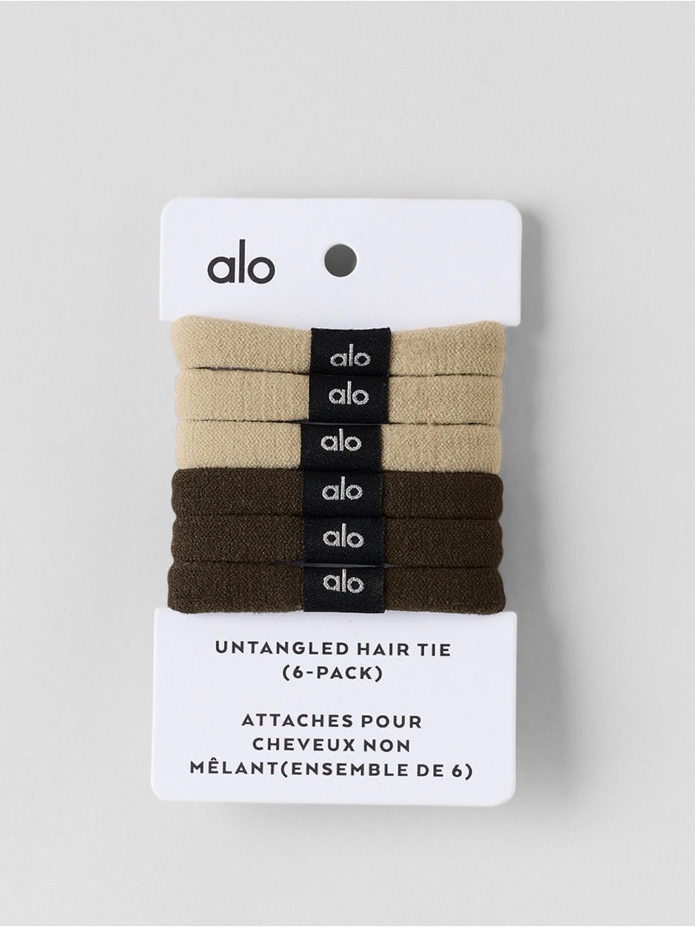 Alo Untangled Hair Tie (6-Pack) - Beige/Espresso